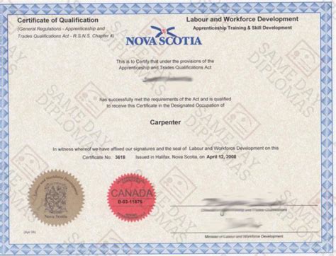 red seal certification nova scotia